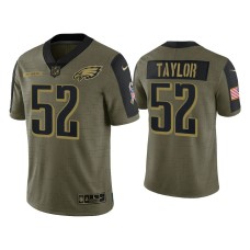 Men Philadelphia Eagles #52 Davion Taylor Olive 2021 Salute To Service Limited Jersey Men Philadelphia Eagles #52 Davion Taylor Olive 2021 Salute To Service Limited Jersey