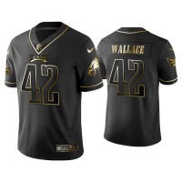 Men Philadelphia Eagles #42 Golden Edition Vapor Limited K'Von Wallace Black Jersey Men Philadelphia Eagles #42 Golden Edition Vapor Limited K'Von Wallace Black Jersey