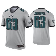 Men Philadelphia Eagles #63 Jack Driscoll Silver Inverted Legend Jersey Men Philadelphia Eagles #63 Jack Driscoll Silver Inverted Legend Jersey