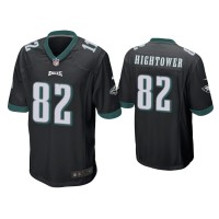Men Philadelphia Eagles #82 John Hightower Black Game Jersey Men Philadelphia Eagles #82 John Hightower Black Game Jersey