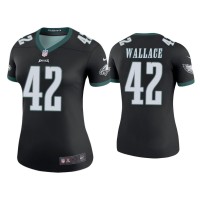 Women Philadelphia Eagles #42 Color Rush Legend K'Von Wallace Black Jersey Women Philadelphia Eagles #42 Color Rush Legend K'Von Wallace Black Jersey