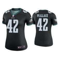 Women Philadelphia Eagles #42 Color Rush Legend K'Von Wallace Black Jersey Women Philadelphia Eagles #42 Color Rush Legend K'Von Wallace Black Jersey