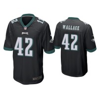 Men Philadelphia Eagles #42 K'Von Wallace Black Game Jersey Men Philadelphia Eagles #42 K'Von Wallace Black Game Jersey