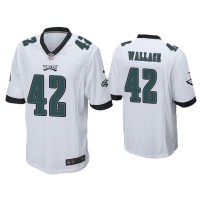 Men Philadelphia Eagles #42 K'Von Wallace White Game Jersey Men Philadelphia Eagles #42 K'Von Wallace White Game Jersey