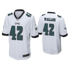 Men Philadelphia Eagles #42 K'Von Wallace White Game Jersey Men Philadelphia Eagles #42 K'Von Wallace White Game Jersey