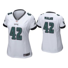 Women Philadelphia Eagles #42 K'Von Wallace White Game Jersey Women Philadelphia Eagles #42 K'Von Wallace White Game Jersey