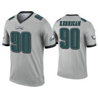Men Philadelphia Eagles #90 Ryan Kerrigan Silver Inverted Legend Jersey