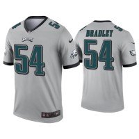 Men Philadelphia Eagles #54 Shaun Bradley Silver Inverted Legend Jersey Men Philadelphia Eagles #54 Shaun Bradley Silver Inverted Legend Jersey