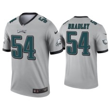 Men Philadelphia Eagles #54 Shaun Bradley Silver Inverted Legend Jersey Men Philadelphia Eagles #54 Shaun Bradley Silver Inverted Legend Jersey